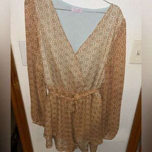 Pink lily Romper NWOT